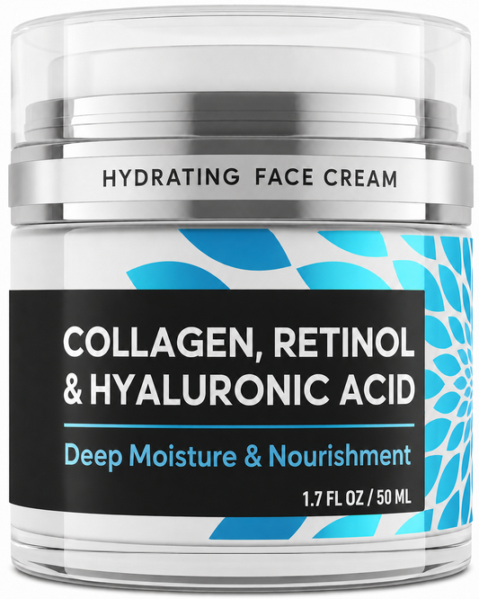 Retinol Collagen Firming Face & Neck Cream with Hyaluronic Acid – Anti-Aging Day & Night Moisturizer for Women & Men