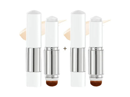 🎉BUY 1 GET 1 FREE🎉Color Changing Foundation Stick 2-Pack, 2-in-1 Foundation Stick with Built-in Blending Brush, Moisturizing Long Lasting Makeup for Deep Skin Tone, Buildable Coverage, Natural Finish