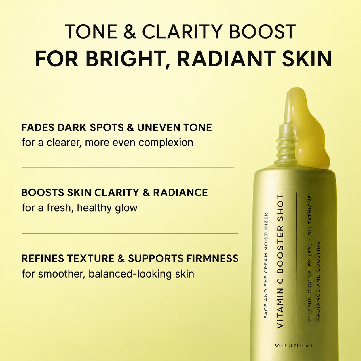 Pure Vitamin C & Glutathione Booster Serum for Radiant, Healthy-Looking Skin, 1.01 fl oz