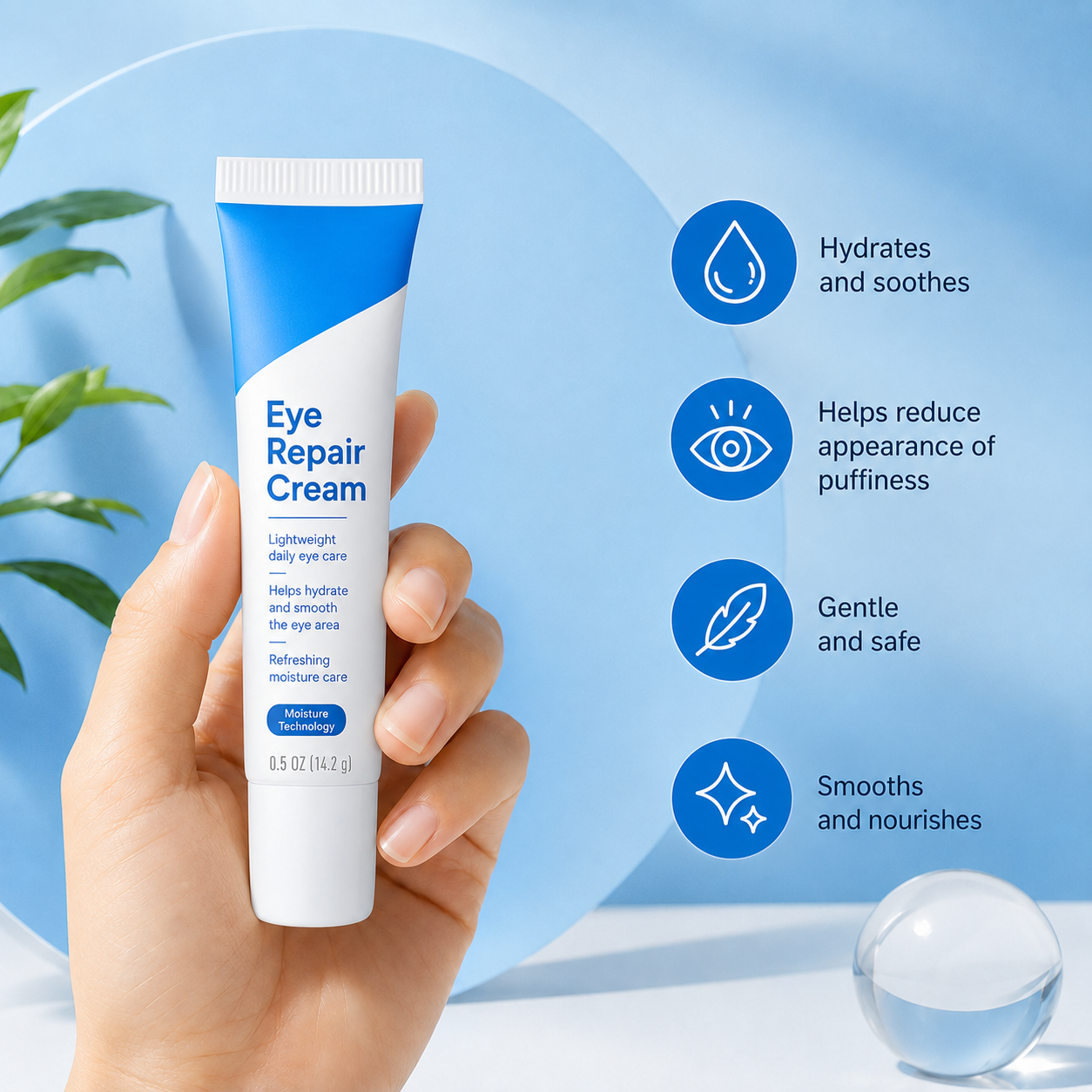 Hydrating Eye Cream with Hyaluronic Acid, Niacinamide & Marine Botanical Complex👀✨