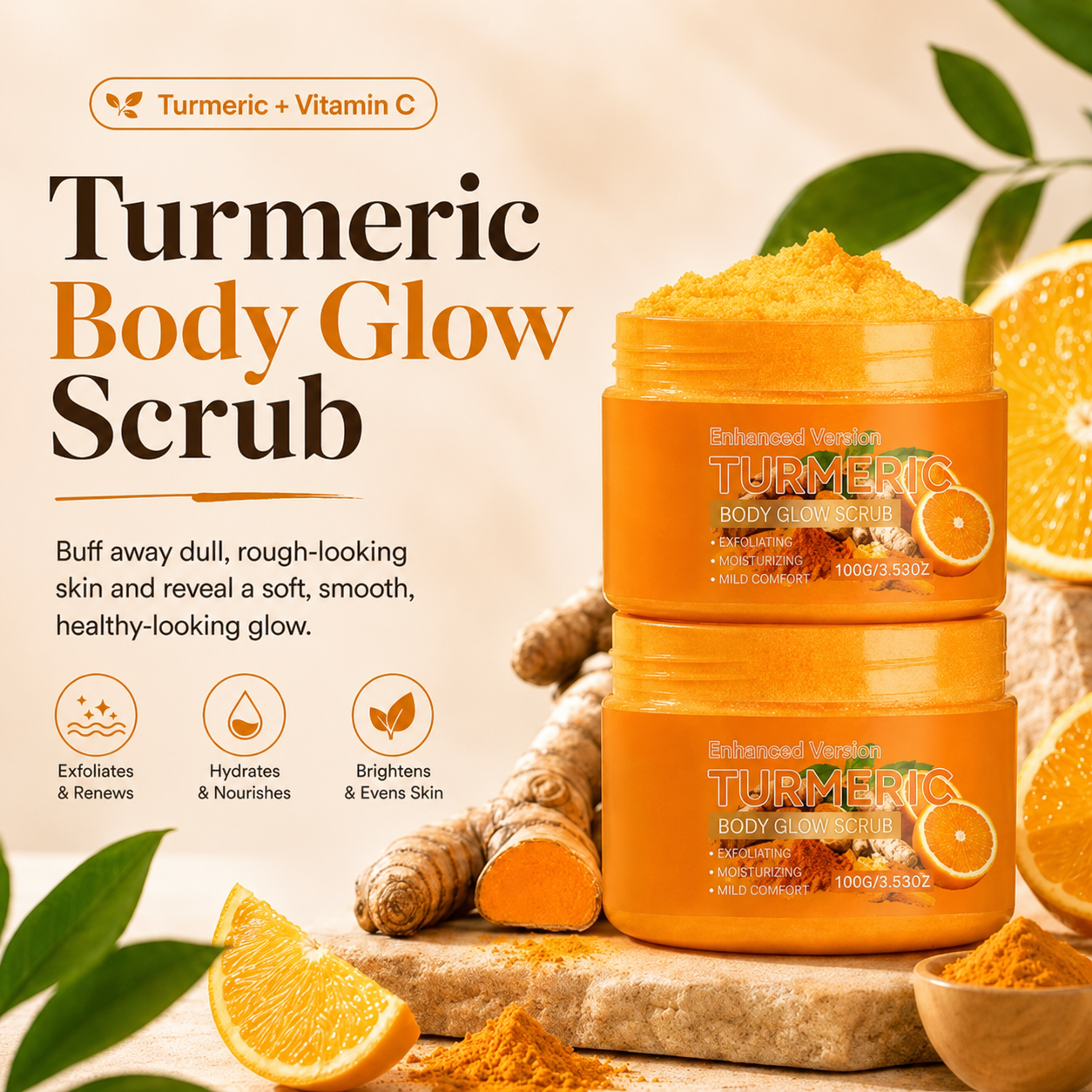 Turmeric Glow Scrub — Buff Away Dull, Rough Skin for a Softer, Smoother-Looking Glow