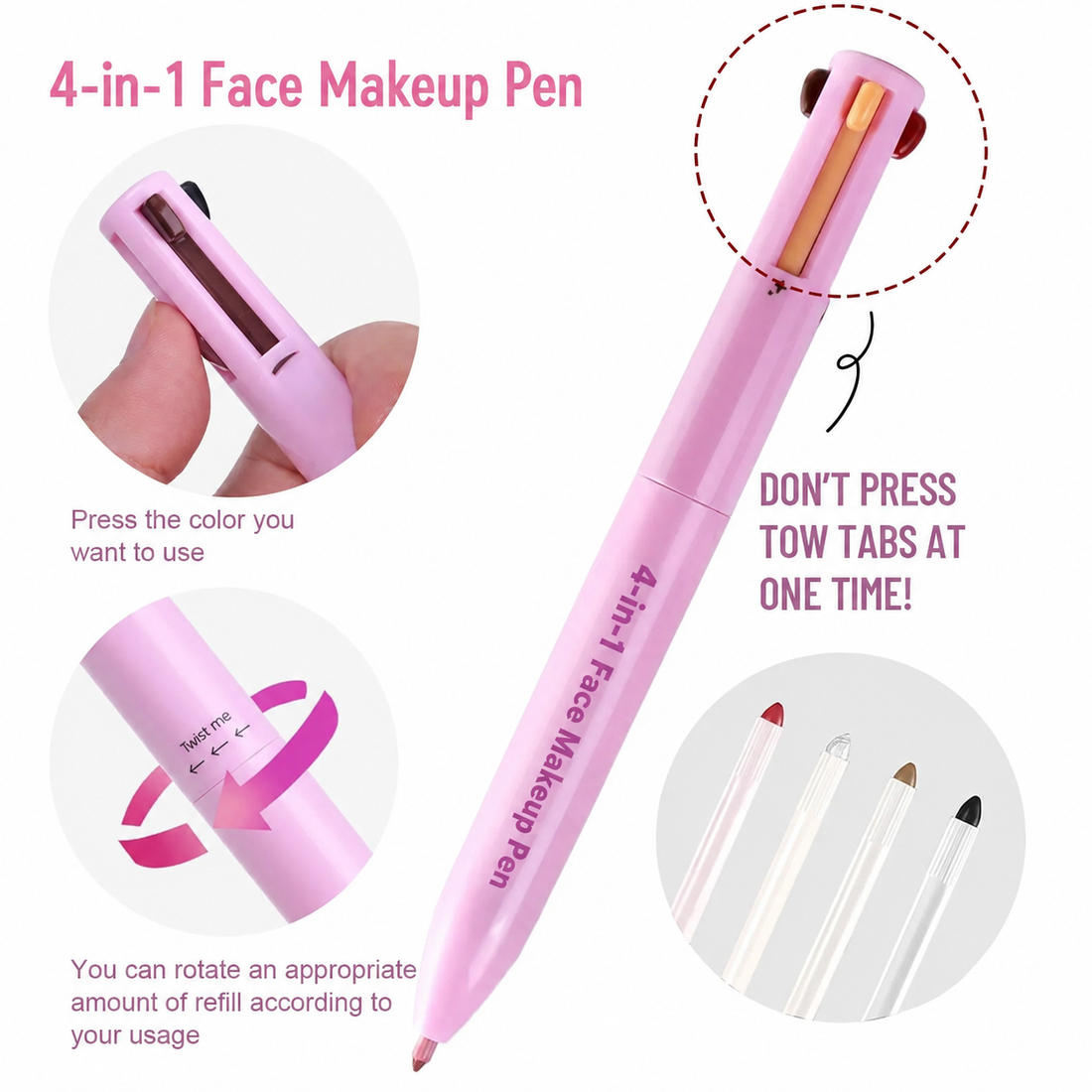 How to select and twist the Jelenevia 4-in-1 makeup pen