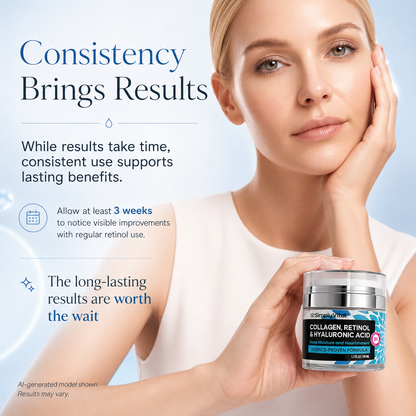 Retinol Collagen Firming Face & Neck Cream with Hyaluronic Acid – Anti-Aging Day & Night Moisturizer for Women & Men