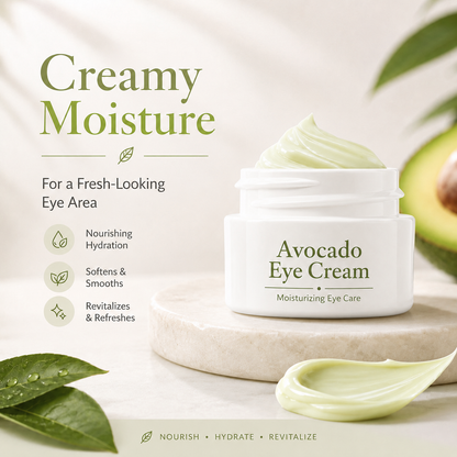 Jelenevia Avocado Eye Cream – Hydrating Under-Eye Treatment for Puffiness,😍 Dark Circles & Fine Lines😍