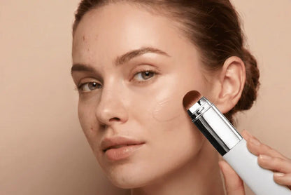 🎉BUY 1 GET 1 FREE🎉Color Changing Foundation Stick 2-Pack, 2-in-1 Foundation Stick with Built-in Blending Brush, Moisturizing Long Lasting Makeup for Deep Skin Tone, Buildable Coverage, Natural Finish