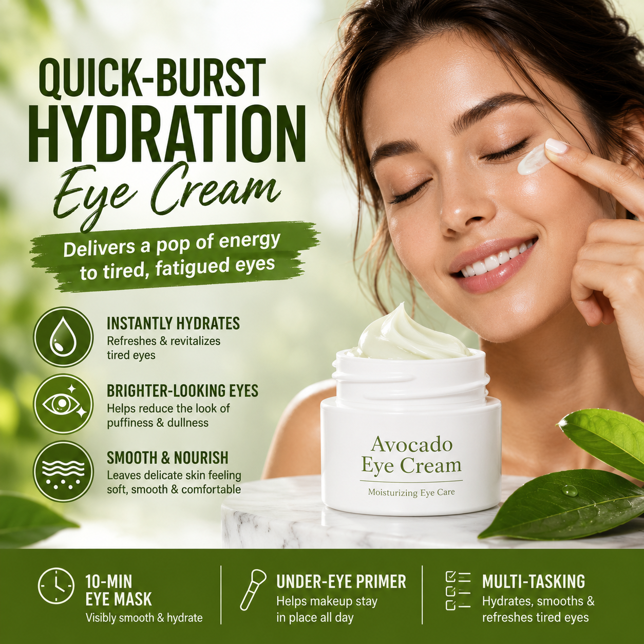Jelenevia Avocado Eye Cream – Hydrating Under-Eye Treatment for Puffiness,😍 Dark Circles & Fine Lines😍